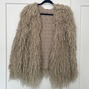 Free People shag cardigan